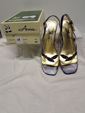 Annie Women's Purple Slingback Sandals